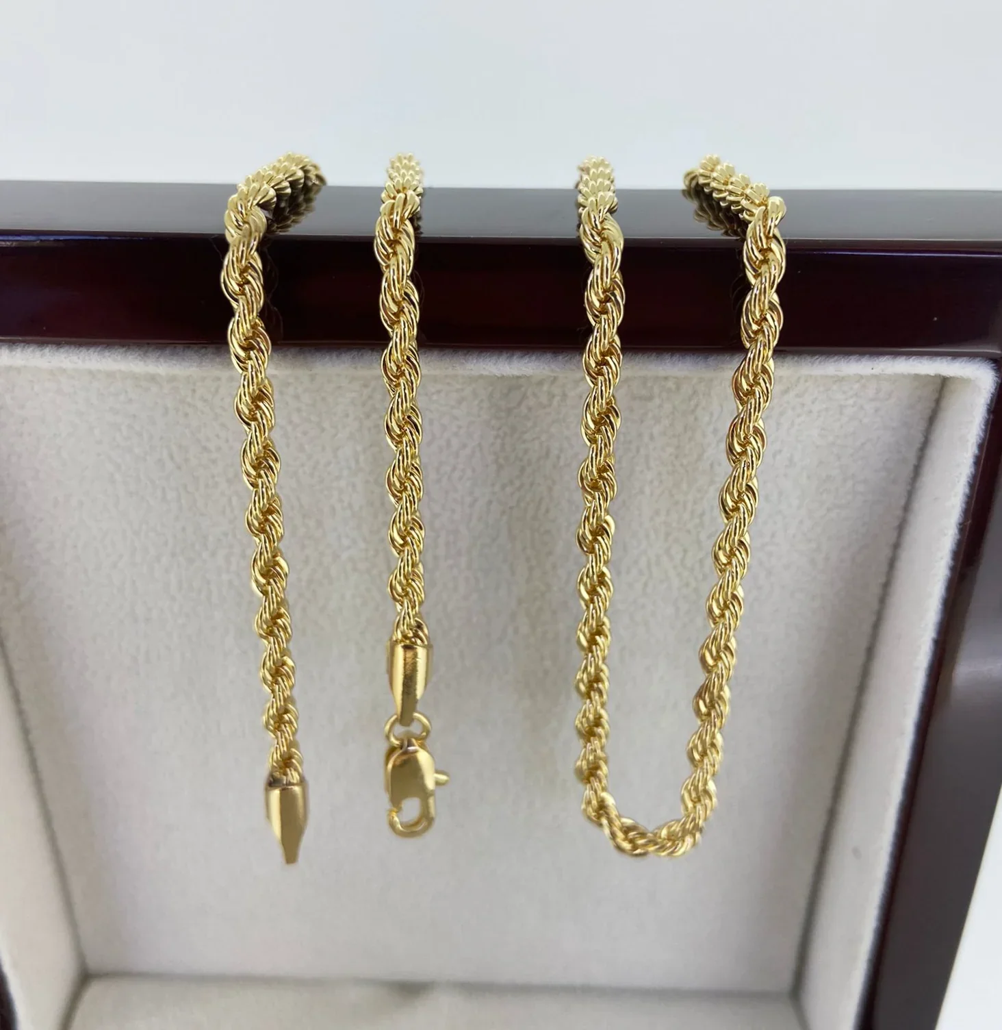 3MM GOLD ROPE CHAIN NECKLACE - Image 3