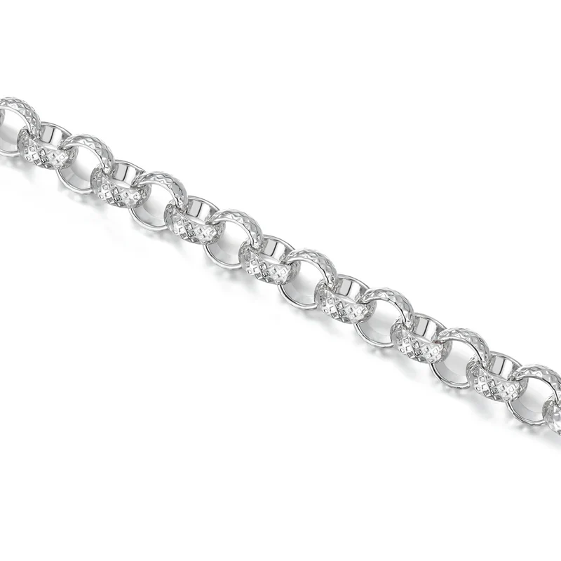 8MM SILVER DIAMOND CUT PATTERN BELCHER CHAIN - Image 3