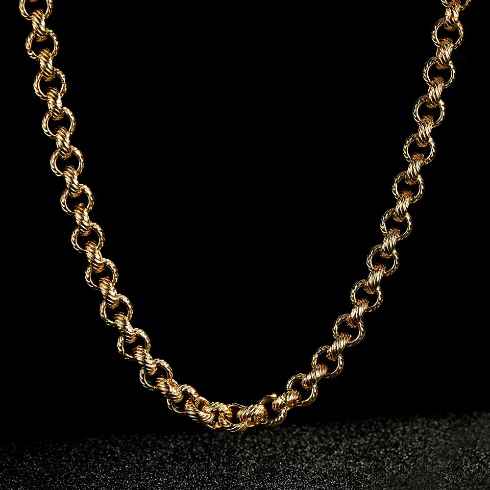 GOLD LINED PATTERN BELCHER CHAIN AND BRACELET - Image 3