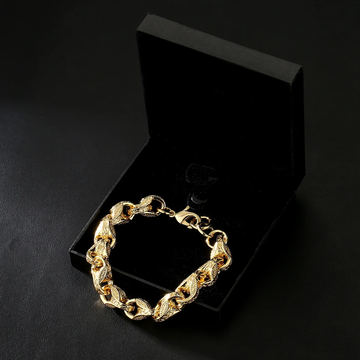 GOLD XL 12MM 3D TULIP BRACELET - Image 3